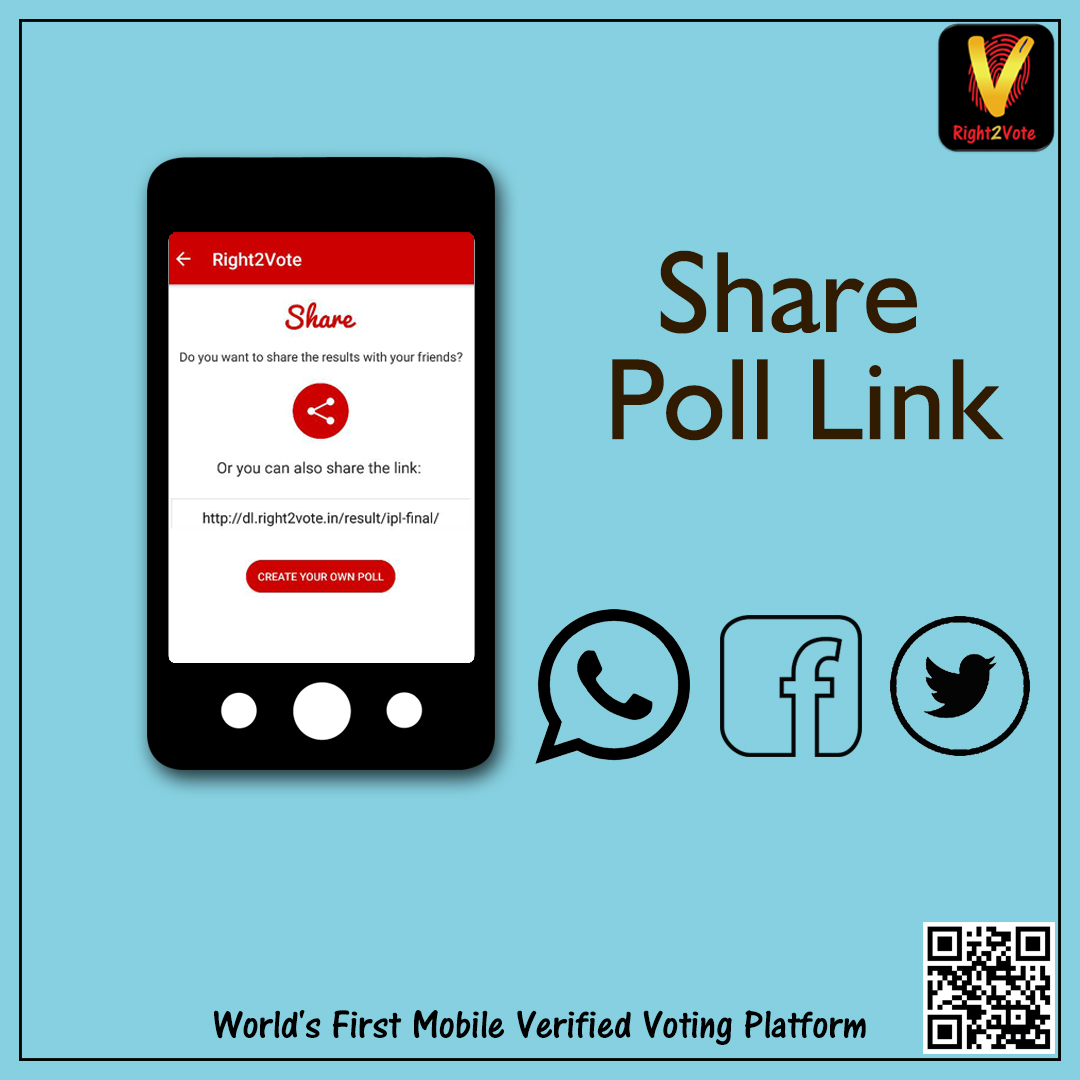 Features list Share Poll Link on Social Media